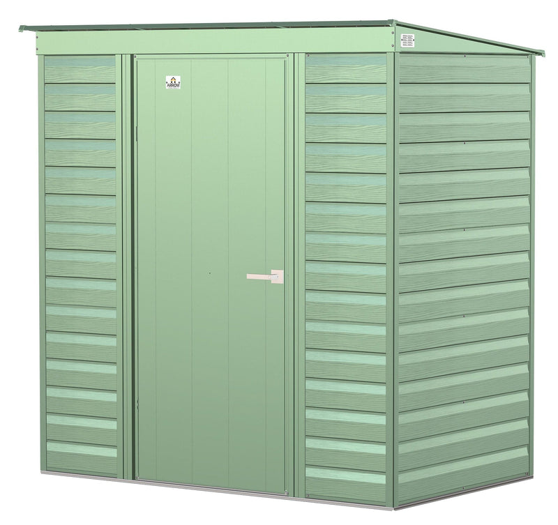 Arrow Select Galvanized Steel Storage Shed, Sage Green, 6-ft x 4-ft J8