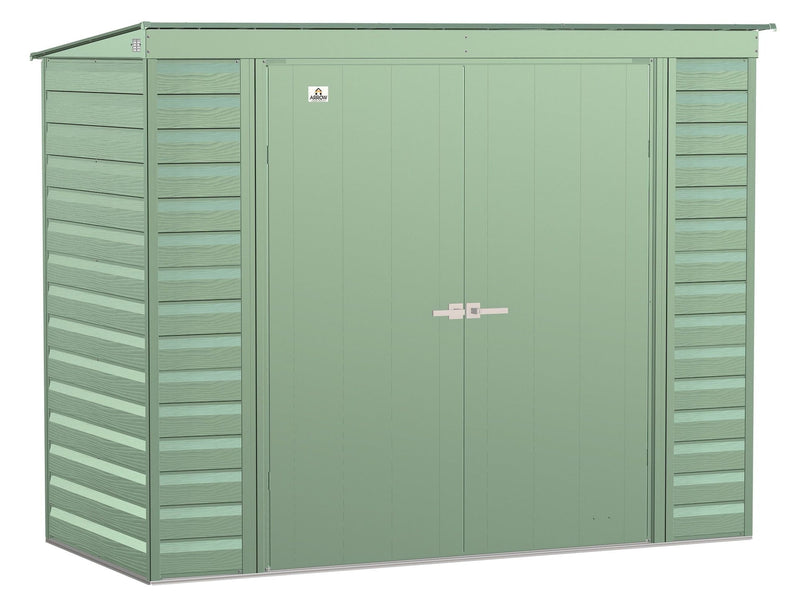 Arrow Select Galvanized Steel Storage Shed, Sage Green, 8-ft x 4-ft V5