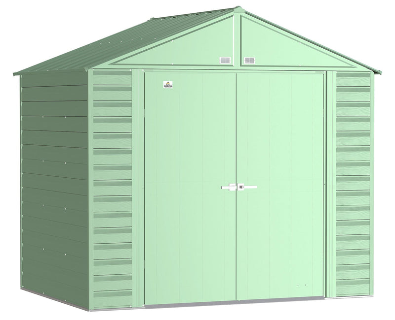 Arrow Select Galvanized Steel Storage Shed, Sage Green, 8-ft x 6-ft J9