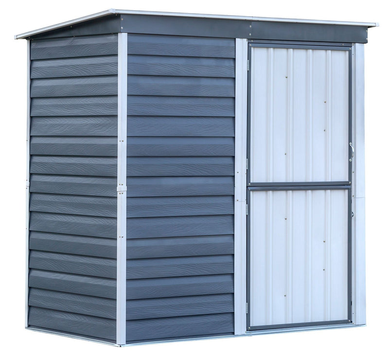 Arrow Shed-in-a-Box Steel Storage Shed, Charcoal/Cream, 6-ft x 4-ft J9