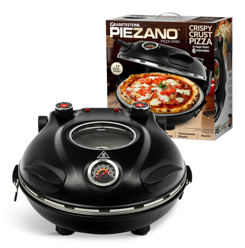 As Seen On TV Granitestone Piezano Electric Pizza Oven, 12-in, Black N1