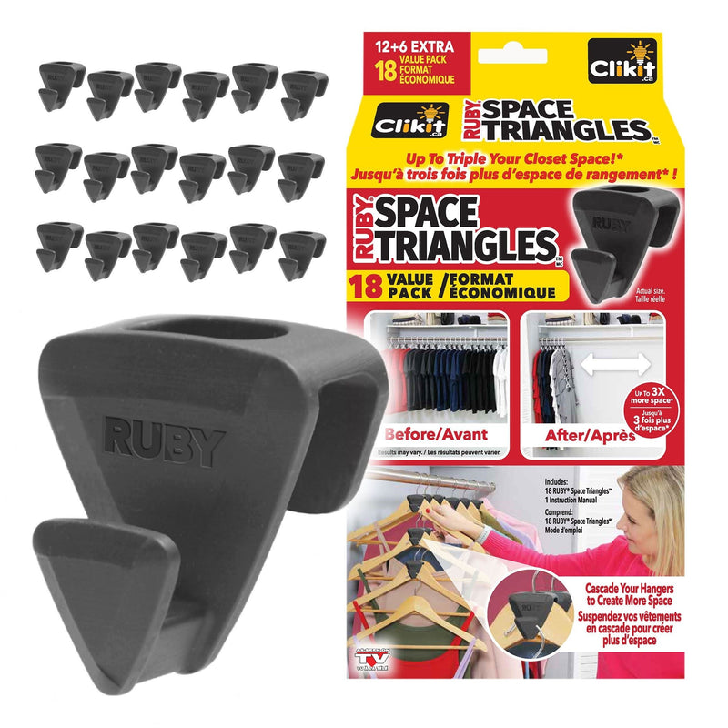 As Seen On TV Ruby Space Saver Triangles, Black, 18-pk U7