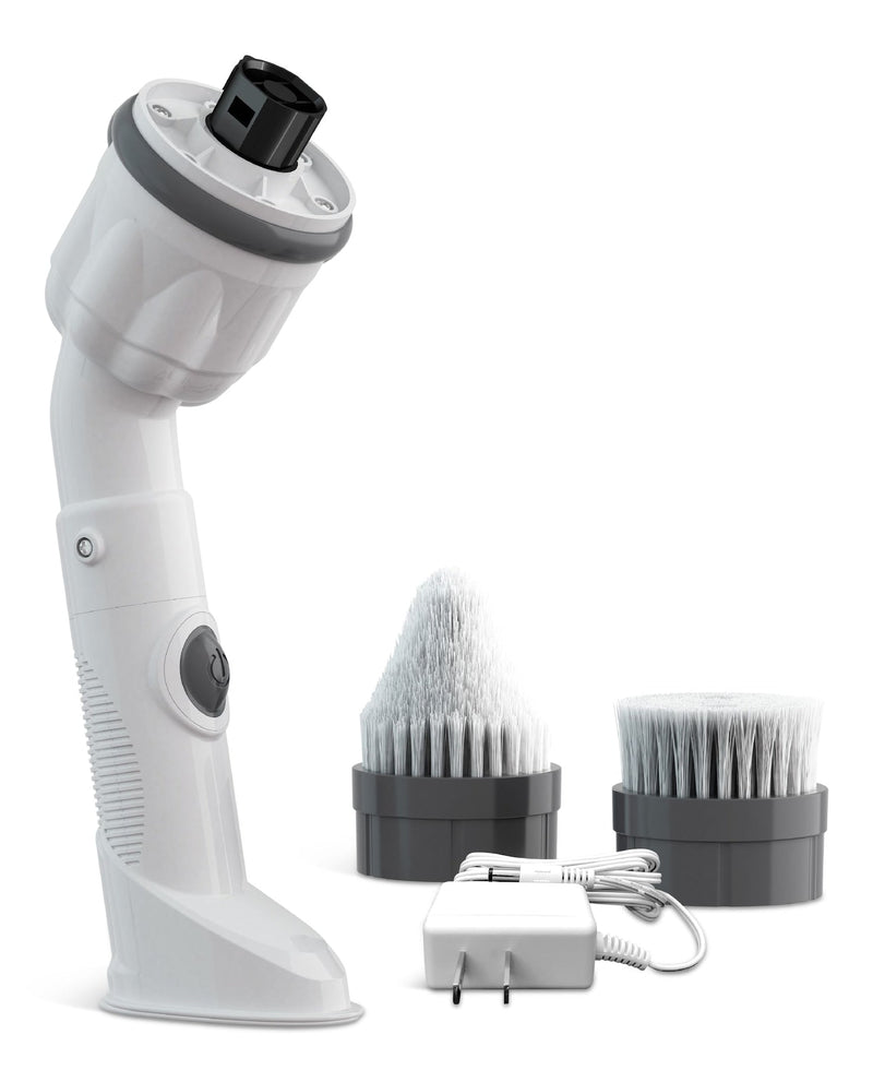 As Seen on TV Scrubtastic Max Powerful Handheld Scrubber with 2 Brush Heads, Compact, White P6