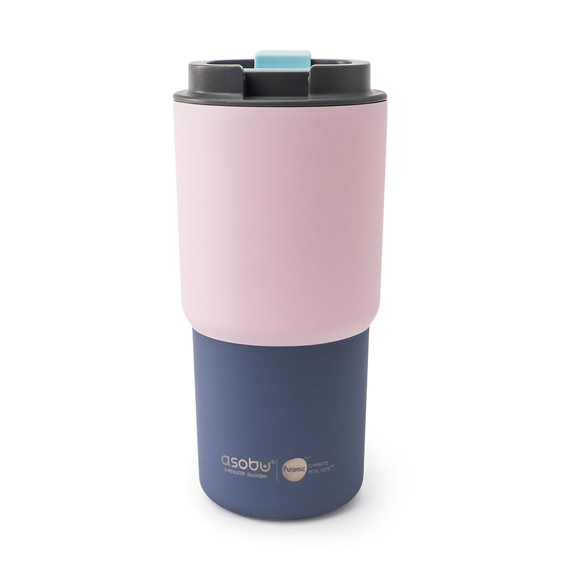 Asobu Pick-me-up Ceramic Travel Mug, 22-oz, Pastel Pink U0