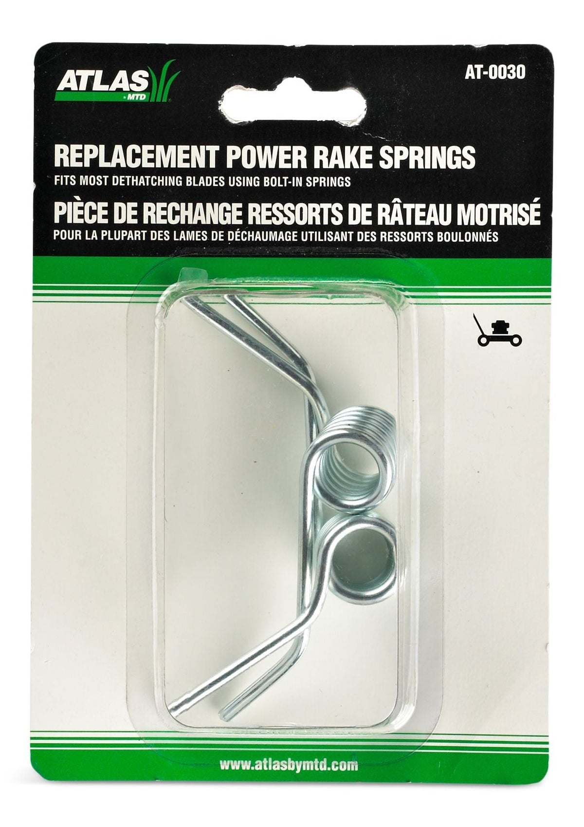 Atlas Dethatching Steel Spring, Snap-In, 2-pk; for Lawn Mower Dethatching Blades