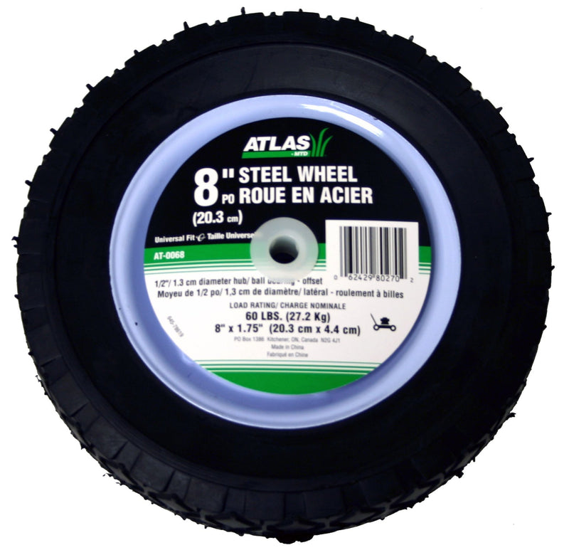 Atlas Steel Lawn Mower RePlacement Wheel with Ball Bearings, 8 in x 1.75-in Y8