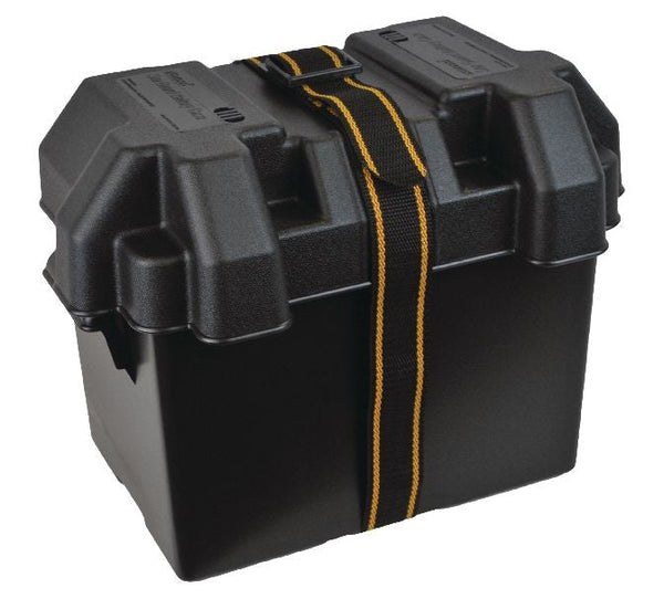 Attwood Polypropylene Vented Marine Battery Box with Strap & Mounting Hardware, Black, Assorted Sizes L6