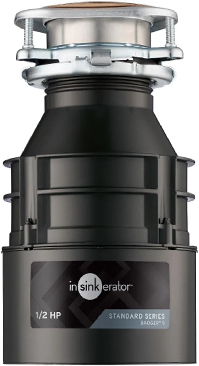 InSinkErator Badger 5 Garbage Disposal, 1/2 HP Continuous Feed, Durable Steel, Easy Install W3