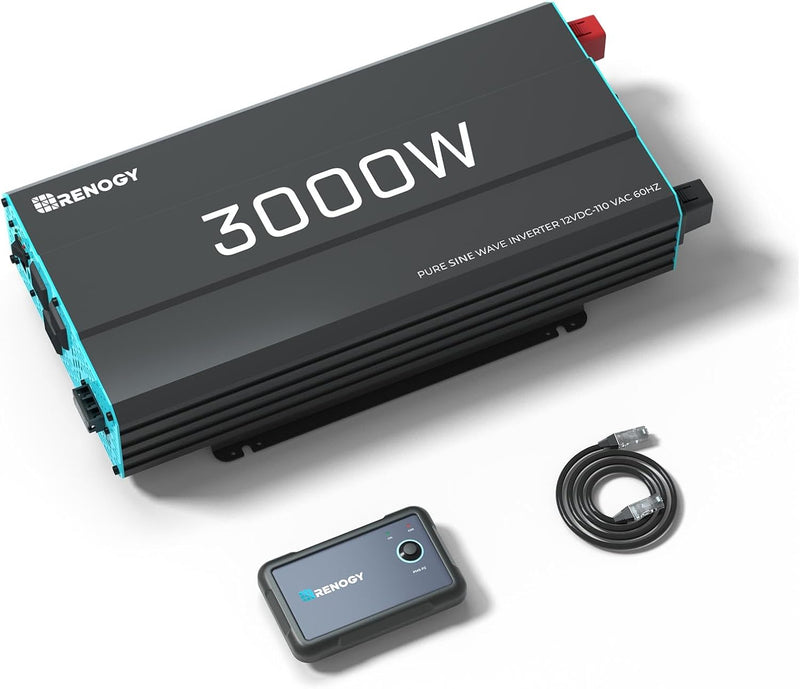 3000W Pure Sine Wave Inverter 12V DC to 120V AC Converter for Home, RV, Truck, Off-Grid Solar Power Inverter 12V to 110V with Built-in 5V/2.1A USB Port, AC Hardwire Port, Remote Controller Z5