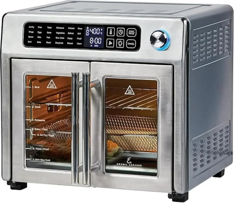 Emeril Lagasse 26 QT Extra Large Air Fryer, Convection Toaster Oven with French Doors, Stainless Steel L9