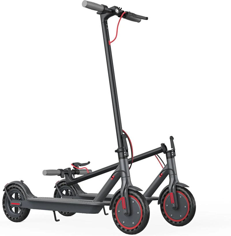 Electric Scooter - 8.5" Solid Tires, 350W Motor, Up to 19 MPH and 21-23 Miles Long-Range Portable Foldable Commuting Scooter for Adults with Double Braking System and App B0