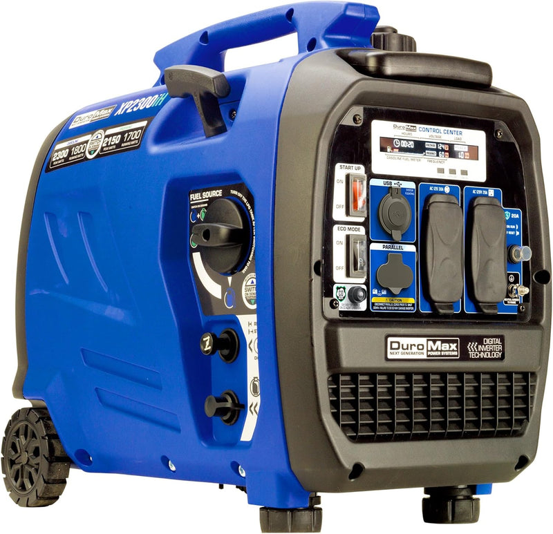 2300-watt dual-fuel portable digital inverter generator - Dual fuel (gasoline and propane), suitable for RVs and emergency use W7