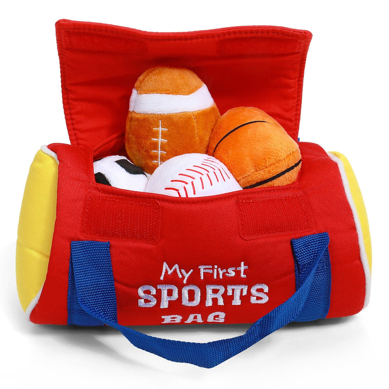 Baby GUND My First Sports Bag Stuffed Plush Playset, Baby Gift Toys, 8-in S7