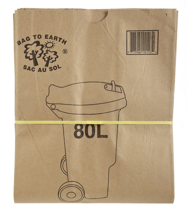 Bag to Earth 2-Ply Compostable and Biodegradable Paper Bin Liner, 10-pk, 80-L F6