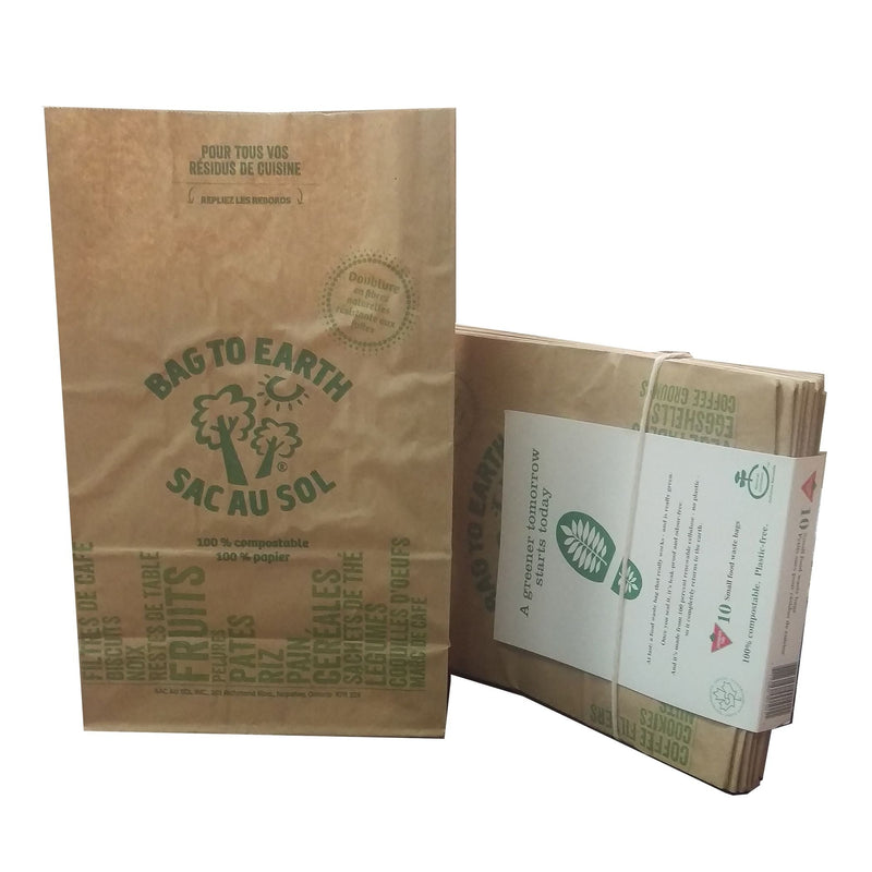 Bag to Earth Small Organic Compostable and Biodegradable Food Waste Bags, 10-pk, 5.5-L R0