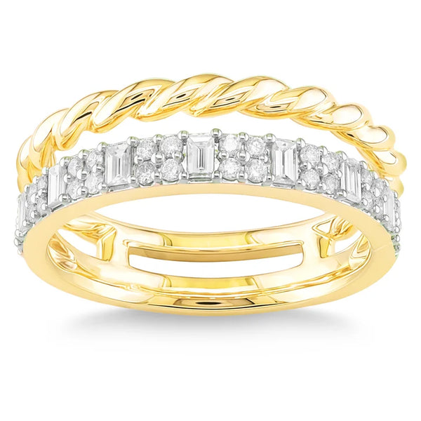 Baguette and Round Brilliant Diamond Ring (0.42 ctw) Z3