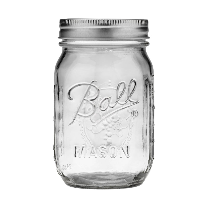 Ball Regular Mouth Pint Glass Mason Jar, 16-oz/473-mL, 8-pk A9