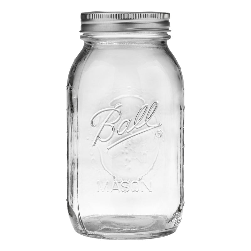 Ball Regular Mouth Quart Glass Mason Jar, 32-oz/946-mL, 8-pk E1