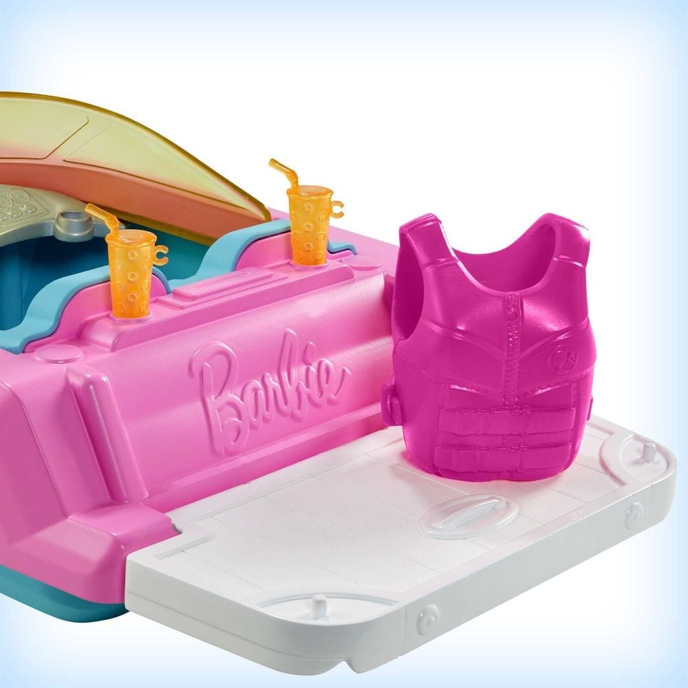 Barbie 3-Seater Floating Boat with Puppy & Accessories, Ages 3+