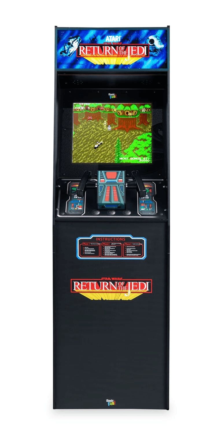 Basic Fun Atari Star Wars Ultra Series Arcade Classics Cabinet for Home, Free Standing Game Machine with 3 Games T5