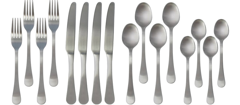 Basic Stainless Steel Flatware Set, Serves 4, 16-pc V0