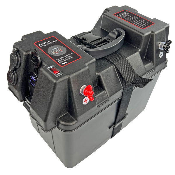 Battery Box Power Station with Charge Indicator, Black O4