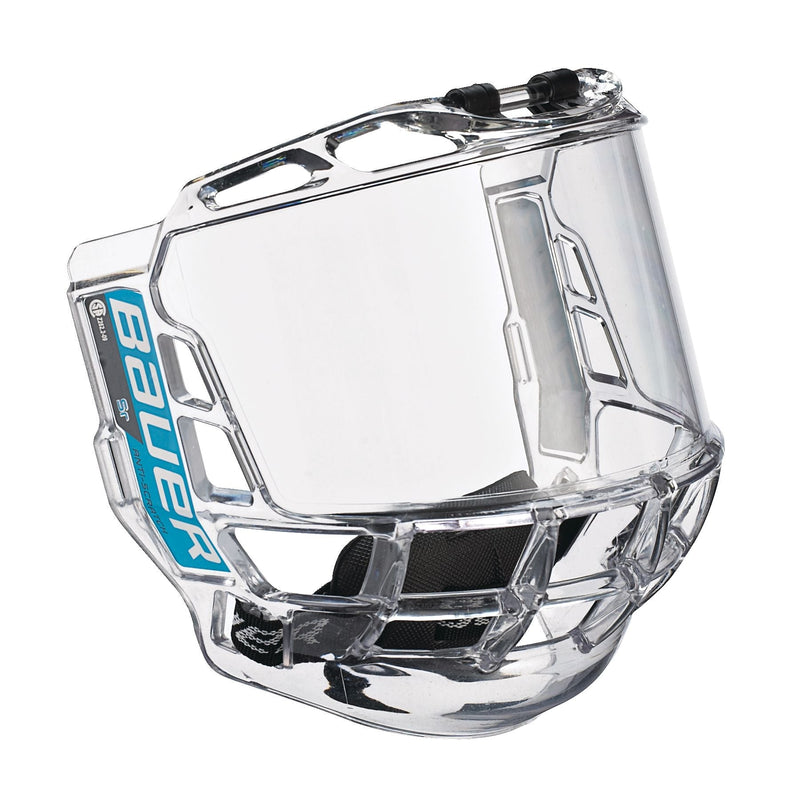 Bauer Concept 3 Clear Hockey Full Face Mask/Shield/Fishbowl with High-Impact Polycarbonate Shield E4