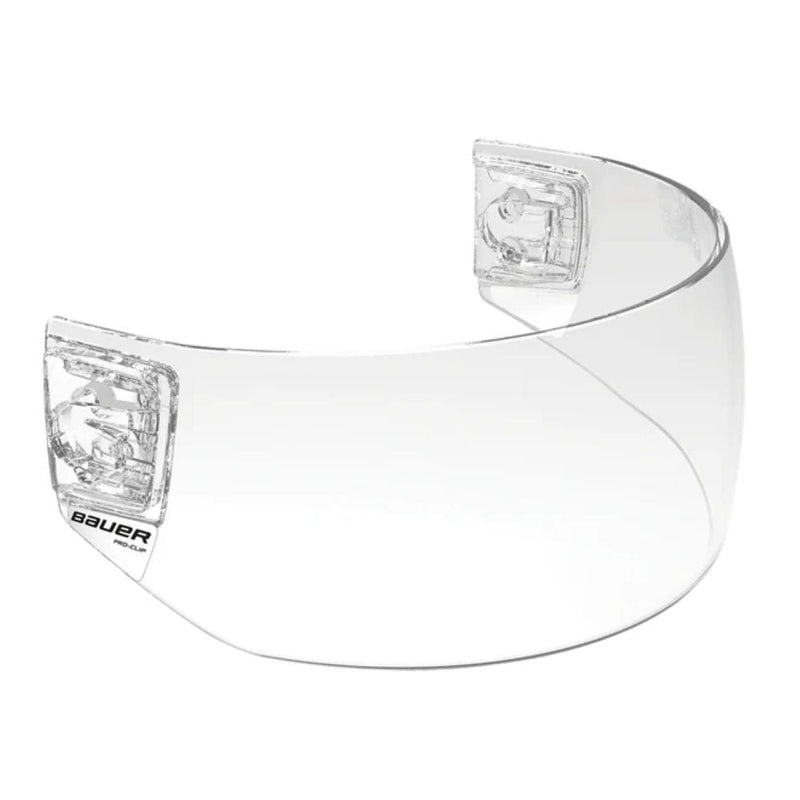 Bauer Pro-Clip Straight Hockey Helmet Visor with Clips, Junior/Senior, Clear I9