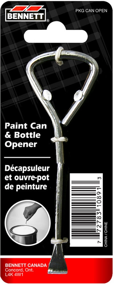 Bennett Metal Paint Can & Bottle Opener, Silver L1