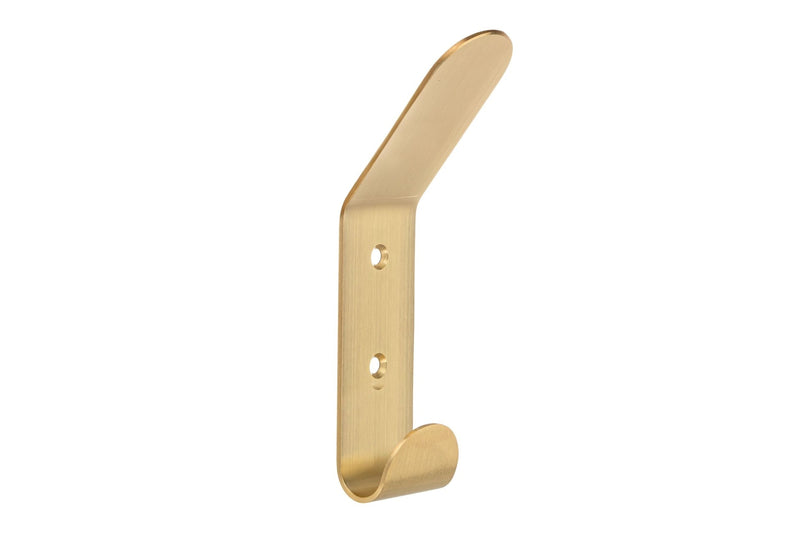 Bent Metal Double Hook, Satin Brass V3