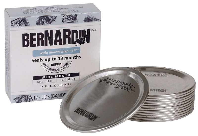 Bernardin Wide Mouth Replacement Snap Lids for Mason Jars, 12-pk S1