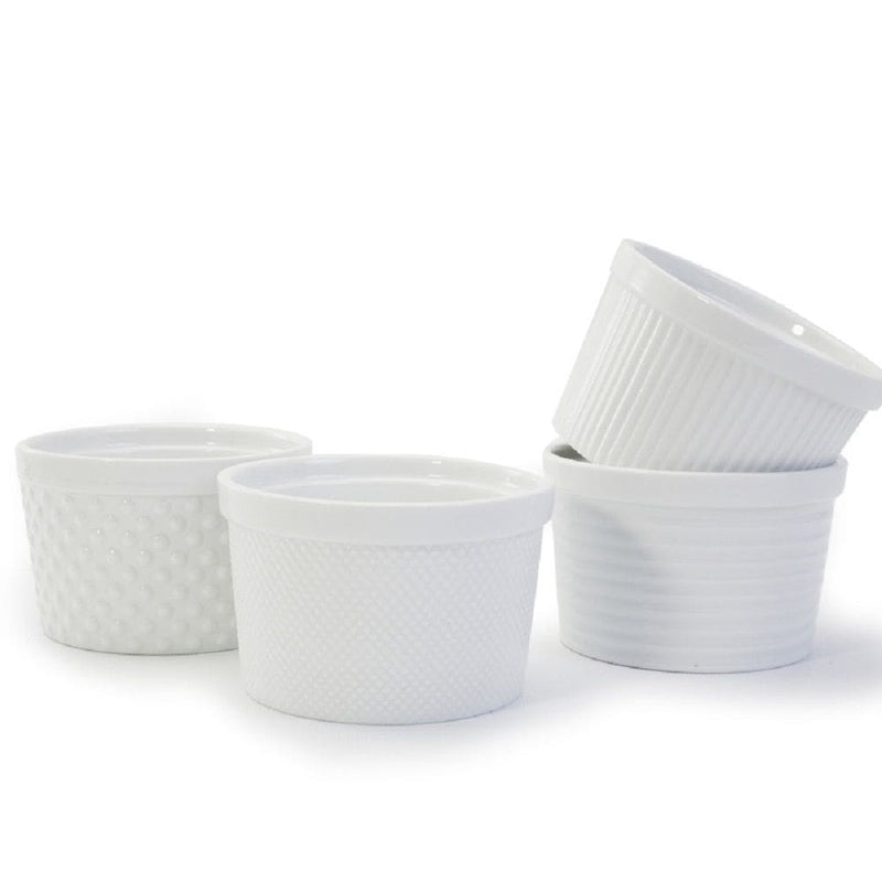 Bia Textured Ramekin Set, 12-oz, White, 4-pc C3