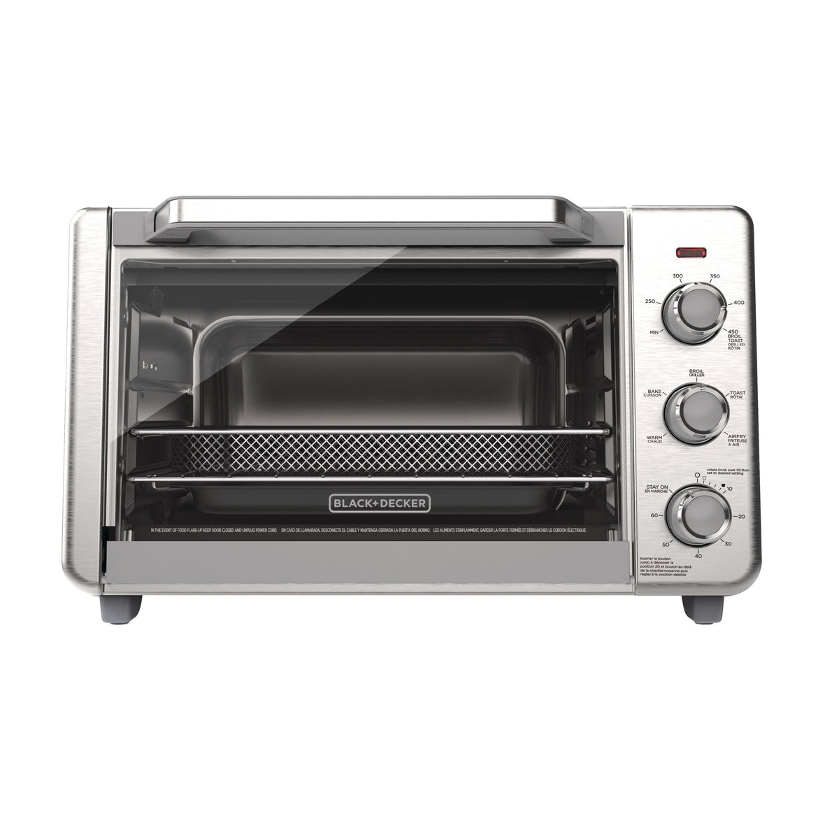 Black & Decker Crisp 'N bake 6-Slice Air Fryer Toaster Oven, Stainless Steel, 5 Cooking Functions