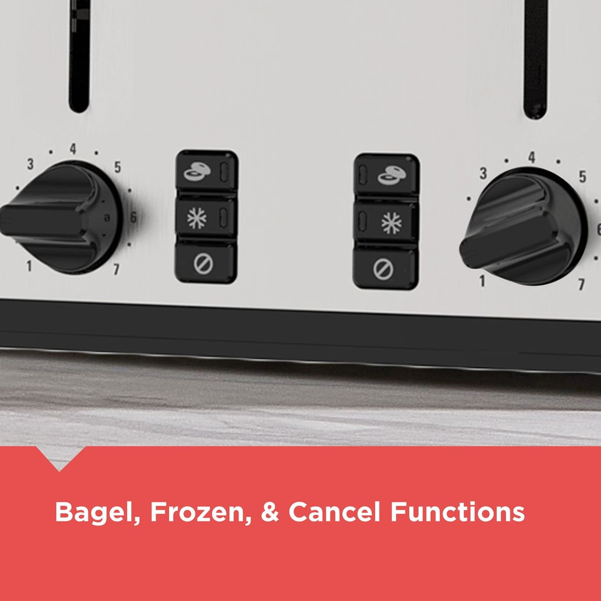 Black & Decker Extra Wide Slots Toaster with 7 Settings, 4-Slices