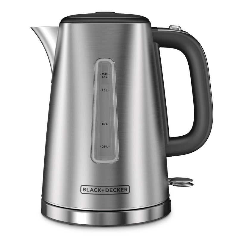 Black & Decker Kitchen Tools Cordless Electric Kettle with Auto Shut Off, Stainless Steel, 1.7L B2