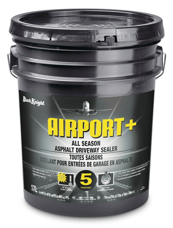 Black Knight Airport+ All-Season Driveway Asphalt Sealer, 250-400 sq. ft Coverage, 17-L S1
