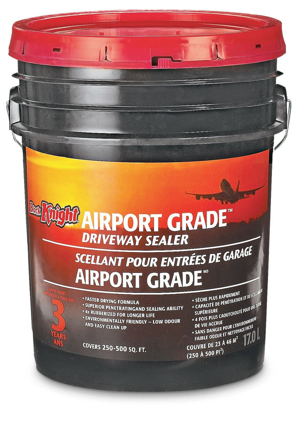 Black Knight Airport Grade 3-Year Asphalt Driveway Sealer, 250-500-sq. ft Coverage, 17-L V7