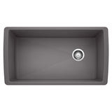 Blanco Diamond SILGRANIT 33-in Super Single Undermount Kitchen Sink, Cinder