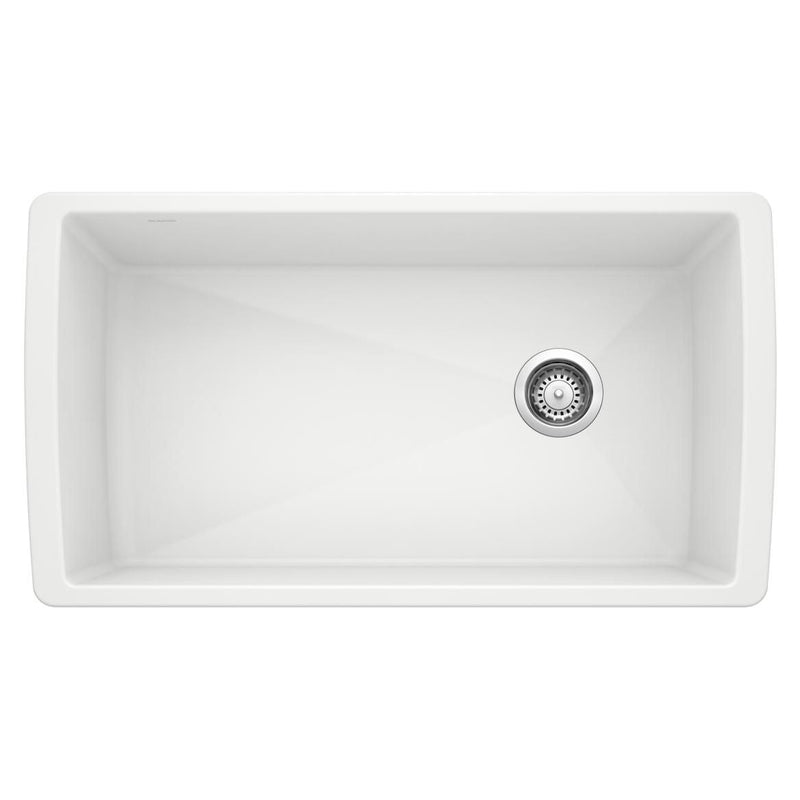 Blanco Diamond SILGRANIT 33-in Super Single Undermount Kitchen Sink, White A0