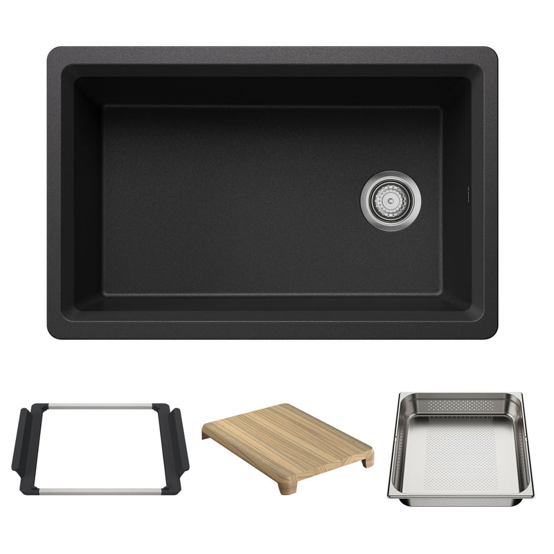 Blanco Inteos 30-in SILGRANIT Workstation Kitchen Sink V0