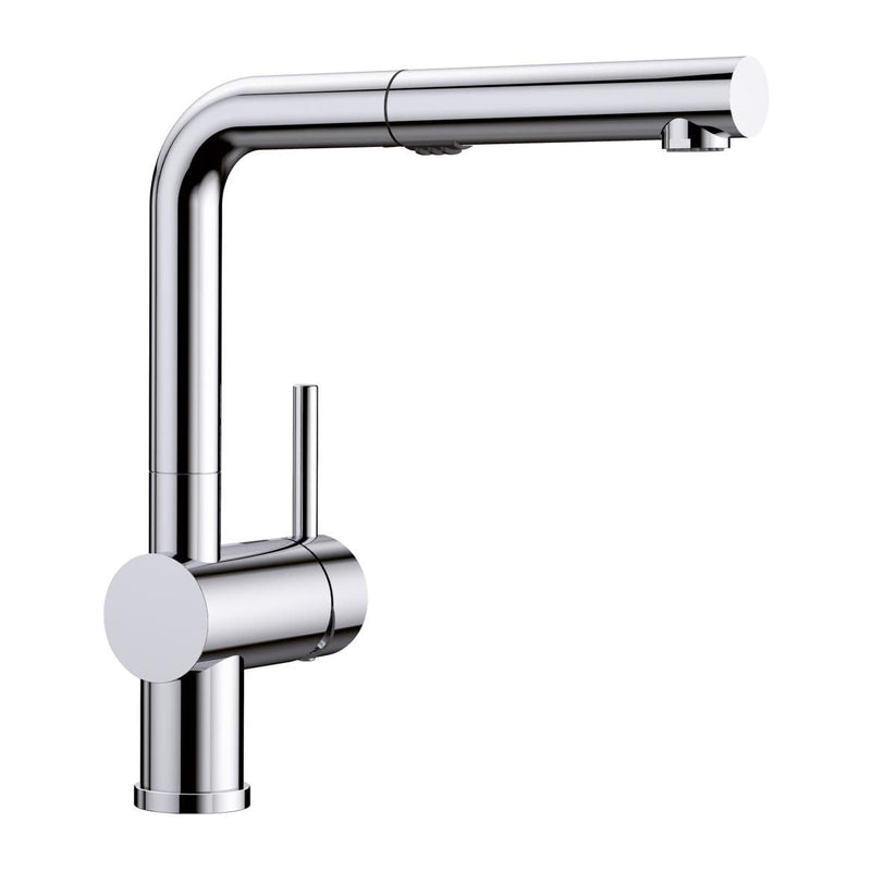 Blanco Linus Low Arc Pull-Out Dual-Spray Kitchen Faucet, Chrome Q1