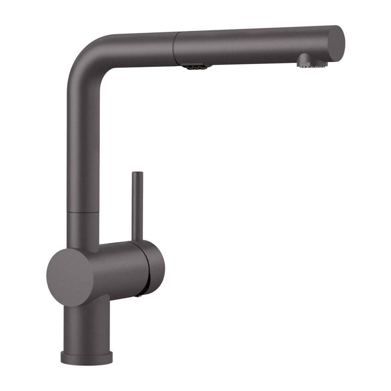 Blanco Linus Low Arc Pull-Out Dual-Spray Kitchen Faucet, Cinder U8