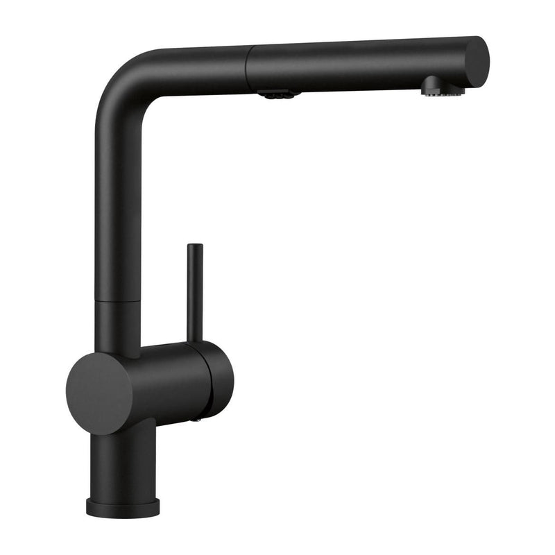 Blanco Linus Low Arc Pull-Out Dual-Spray Kitchen Faucet, Coal Black T0