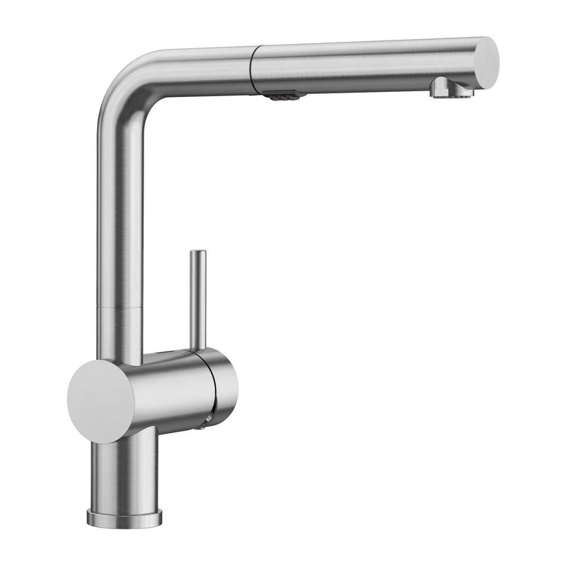 Blanco Linus Low Arc Pull-Out Dual-Spray Kitchen Faucet, PVD Steel T6
