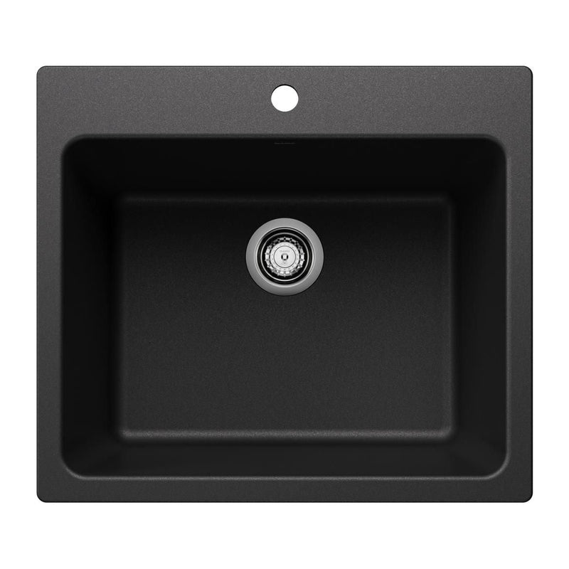 Blanco Liven SILGRANIT 25-in Single Bowl Dual Mount Laundry Sink, Anthracite O9