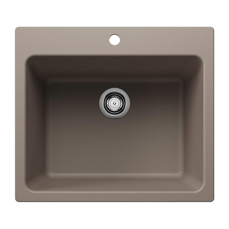 Blanco Liven SILGRANIT 25-in Single Bowl Dual Mount Laundry Sink, Truffle T3