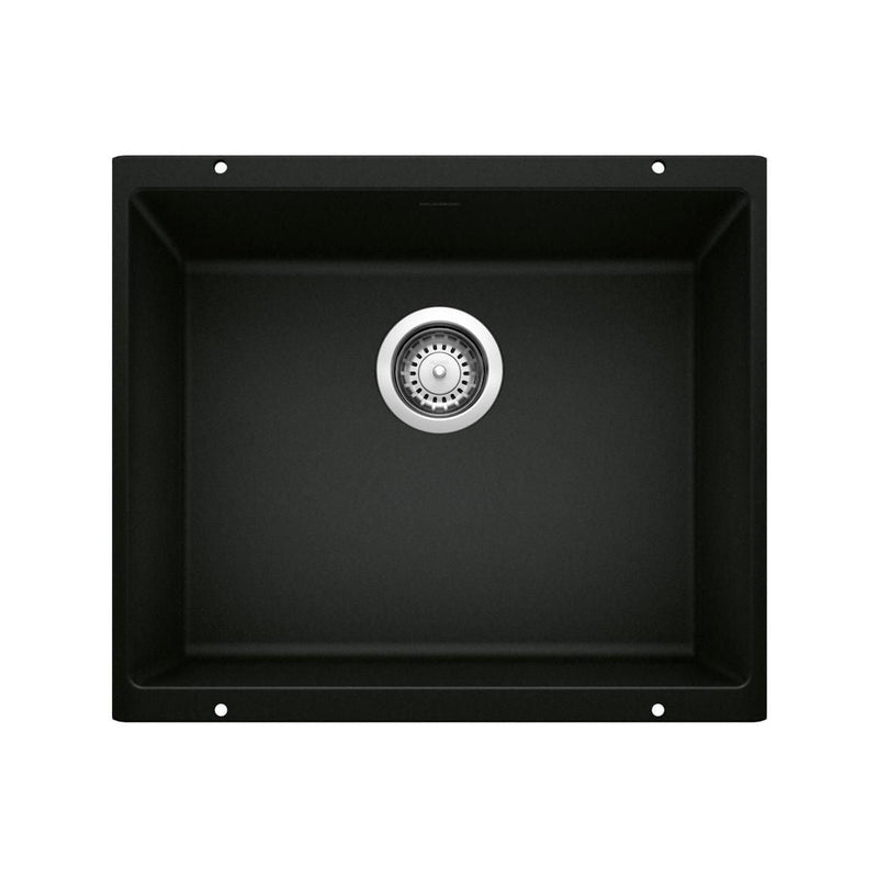 Blanco Precis SILGRANIT 21-in Single Bowl Undermount Kitchen Sink, Coal Black P6