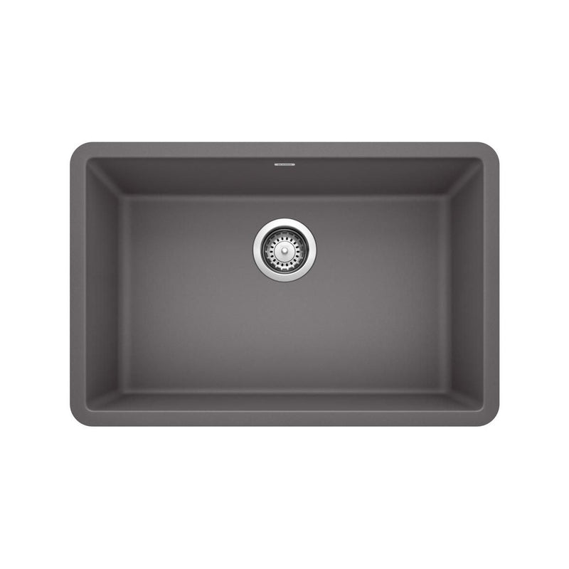Blanco Precis SILGRANIT 27-in Single Bowl Undermount Kitchen Sink, Cinder P4