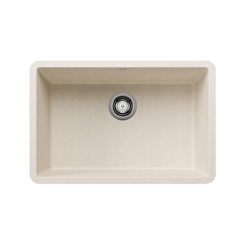 Blanco Precis SILGRANIT 27-in Single Bowl Undermount Kitchen Sink, Soft White Y4