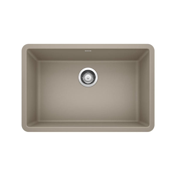 Blanco Precis SILGRANIT 27-in Single Bowl Undermount Kitchen Sink, Truffle O8